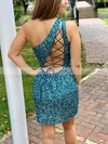 Sheath/Column One Shoulder Sequined Short/Mini Short Prom Dresses #Favs020020111591