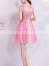 A-line Scoop Neck Lace Tulle Short/Mini Short Prom Dresses With Appliques Lace #Favs020020110096