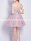 A-line V-neck Tulle Sequined Short/Mini Short Prom Dresses #Favs020020110097