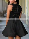 A-line Scoop Neck Stretch Crepe Short/Mini Lace Short Prom Dresses #Favs020020109201