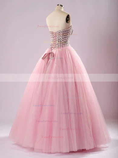 Ball Gown Sweetheart Tulle Floor-length Beading Prom Dresses #Favs020103056