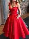 A-line Sweetheart Satin Ankle-length Short Prom Dresses #Favs020020109208