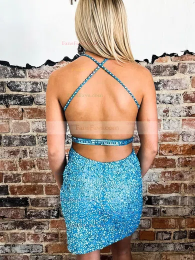 Sheath/Column Sweetheart Sequined Short/Mini Short Prom Dresses #Favs020020110882