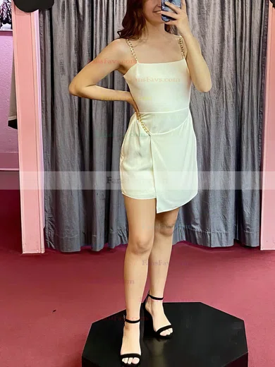 Sheath/Column Square Neckline Chiffon Short/Mini Short Prom Dresses #Favs020020110883