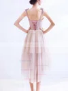A-line Sweetheart Lace Tulle Asymmetrical Short Prom Dresses With Flower(s) #Favs020020110109