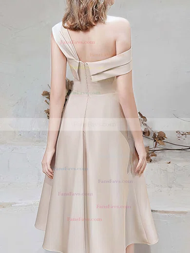 A-line One Shoulder Silk-like Satin Tea-length Short Prom Dresses #Favs020020110113