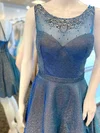A-line V-neck Shimmer Crepe Knee-length Short Prom Dresses With Beading #Favs020020110895