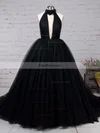 Ball Gown High Neck Tulle Sweep Train Ruffles Prom Dresses #Favs020103088