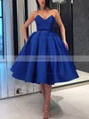 A-line Sweetheart Satin Knee-length Short Prom Dresses #Favs020020109228