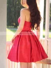 A-line Sweetheart Satin Short/Mini Pleats Short Prom Dresses #Favs020020109232