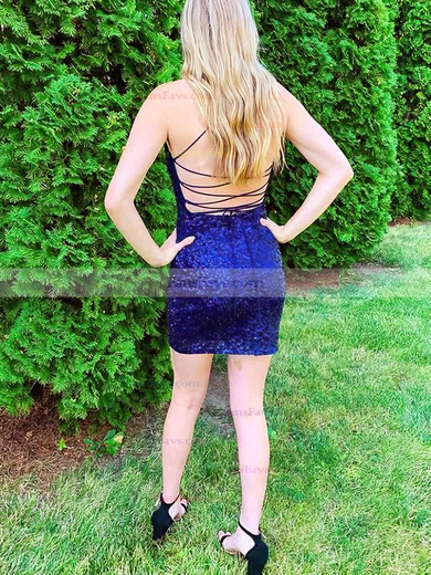 Sheath/Column Scoop Neck Sequined Short/Mini Short Prom Dresses #Favs020020111626