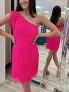 Sheath/Column One Shoulder Lace Short/Mini Short Prom Dresses #Favs020020110909