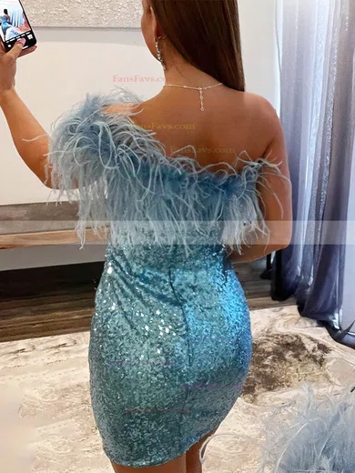 Sheath/Column One Shoulder Sequined Short/Mini Short Prom Dresses #Favs020020110913