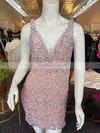Sheath/Column V-neck Sequined Short/Mini Short Prom Dresses #Favs020020110914