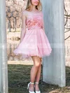 A-line Off-the-shoulder Organza Short/Mini Short Prom Dresses With Beading #Favs020020110917