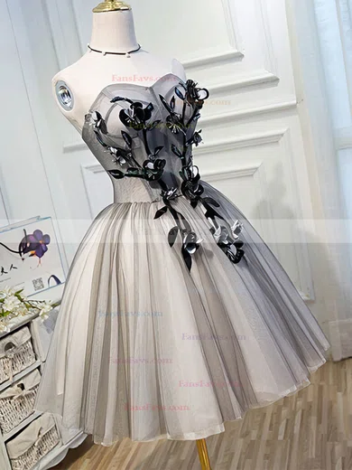 A-line Sweetheart Tulle Short/Mini Short Prom Dresses With Flower(s) #Favs020020110143
