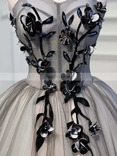 A-line Sweetheart Tulle Short/Mini Short Prom Dresses With Flower(s) #Favs020020110143