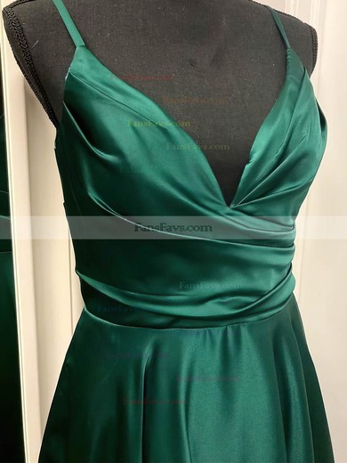 A-line V-neck Silk-like Satin Short/Mini Short Prom Dresses With Ruffles #Favs020020110923