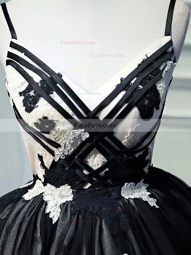 A-line V-neck Lace Tulle Short/Mini Short Prom Dresses With Appliques Lace #Favs020020110144