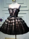 Ball Gown Scoop Neck Lace Tulle Short/Mini Short Prom Dresses With Bow #Favs020020110145