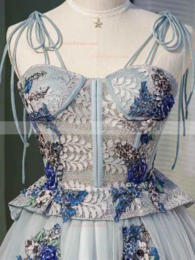 A-line Sweetheart Lace Tulle Knee-length Short Prom Dresses With Beading #Favs020020110147