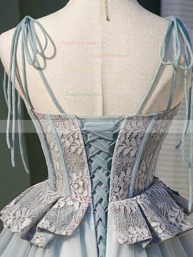 A-line Sweetheart Lace Tulle Knee-length Short Prom Dresses With Beading #Favs020020110147