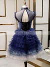 A-line High Neck Tulle Short/Mini Short Prom Dresses With Beading #Favs020020110152
