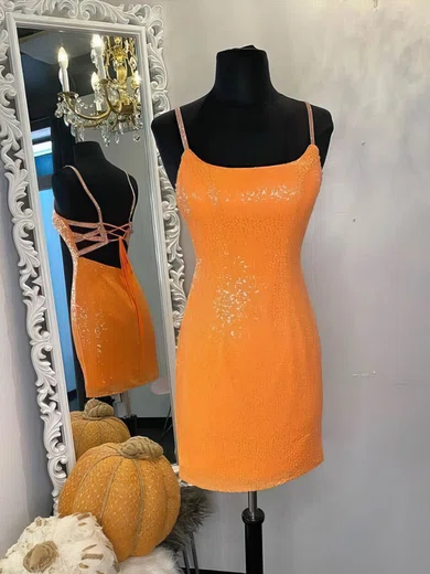 Sheath/Column Scoop Neck Sequined Short/Mini Short Prom Dresses #Favs020020110936