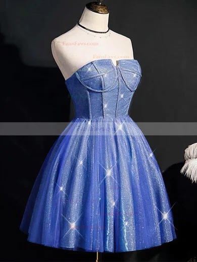 A-line Strapless Shimmer Crepe Short/Mini Short Prom Dresses #Favs020020110156