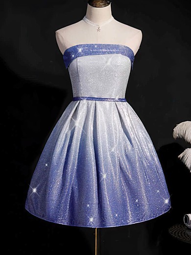A-line Strapless Shimmer Crepe Short/Mini Short Prom Dresses #Favs020020110157