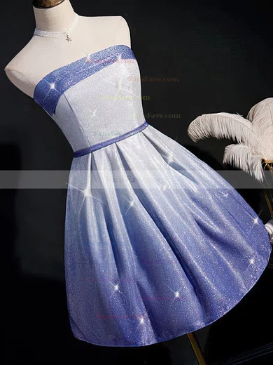 A-line Strapless Shimmer Crepe Short/Mini Short Prom Dresses #Favs020020110157