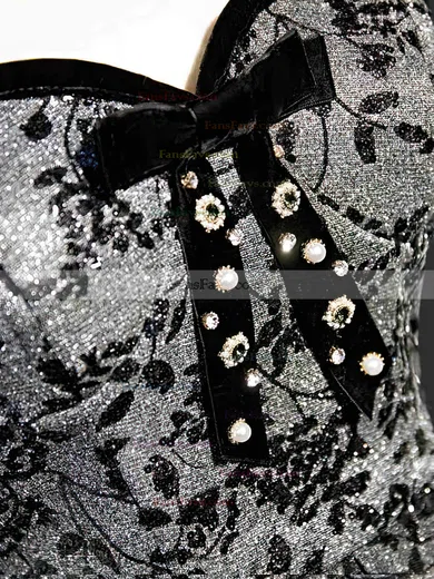 A-line Sweetheart Lace Tulle Knee-length Short Prom Dresses With Beading #Favs020020110158