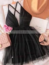 A-line V-neck Tulle Short/Mini Short Prom Dresses #Favs020020110939