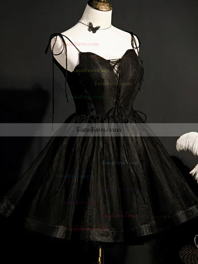 A-line V-neck Tulle Short/Mini Short Prom Dresses With Beading #Favs020020110160