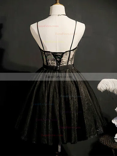 A-line Square Neckline Glitter Short/Mini Short Prom Dresses With Beading #Favs020020110164