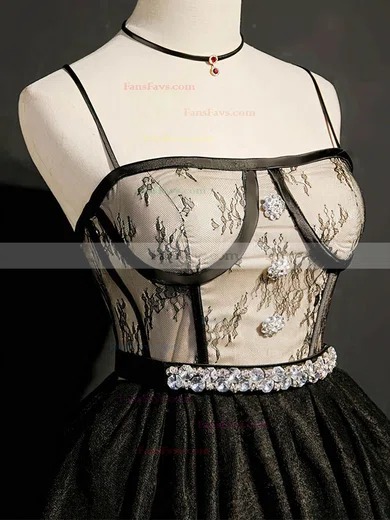 A-line Square Neckline Glitter Short/Mini Short Prom Dresses With Beading #Favs020020110164