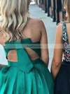 A-line V-neck Satin Short/Mini Bow Short Prom Dresses #Favs020020109280
