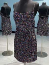 Sheath/Column V-neck Sequined Short/Mini Short Prom Dresses #Favs020020110946