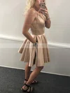 A-line V-neck Silk-like Satin Short/Mini Pockets Short Prom Dresses #Favs020020109281