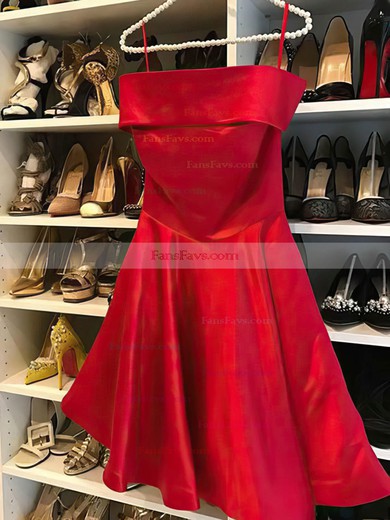 A-line Off-the-shoulder Satin Short/Mini Short Prom Dresses #Favs020020111667