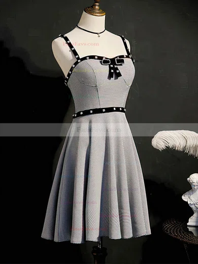 A-line Sweetheart Satin Short/Mini Short Prom Dresses With Beading #Favs020020110166