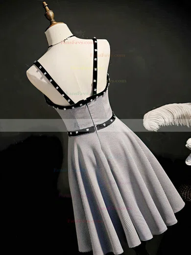 A-line Sweetheart Satin Short/Mini Short Prom Dresses With Beading #Favs020020110166