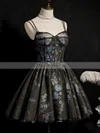 A-line V-neck Lace Short/Mini Short Prom Dresses With Beading #Favs020020110168