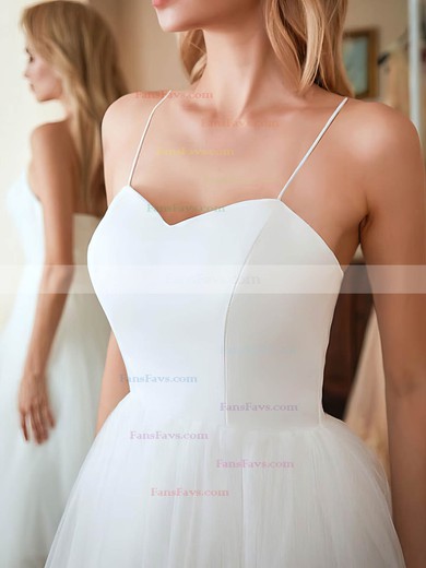 A-line V-neck Tulle Tea-length Short Prom Dresses #Favs020020109283