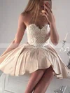 A-line Sweetheart Stretch Crepe Short/Mini Short Prom Dresses With Lace #Favs020020111669