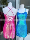 Sheath/Column Scoop Neck Sequined Short/Mini Short Prom Dresses #Favs020020110963