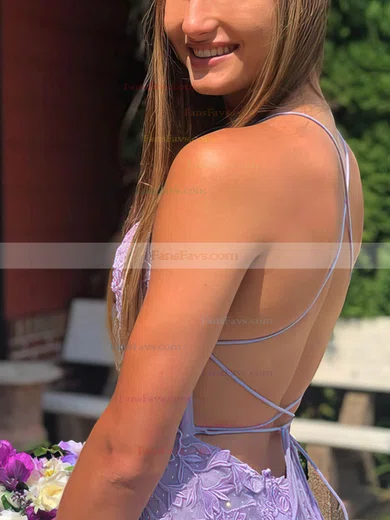 Sheath/Column Scoop Neck Tulle Short/Mini Short Prom Dresses With Lace #Favs020020111687