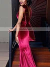 Trumpet/Mermaid Scoop Neck Velvet Sweep Train Sashes / Ribbons Prom Dresses #Favs020106107