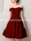 A-line Off-the-shoulder Stretch Crepe Knee-length Short Prom Dresses #Favs020020109312
