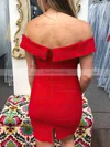 Sheath/Column Off-the-shoulder Stretch Crepe Short/Mini Short Prom Dresses #Favs020020111692